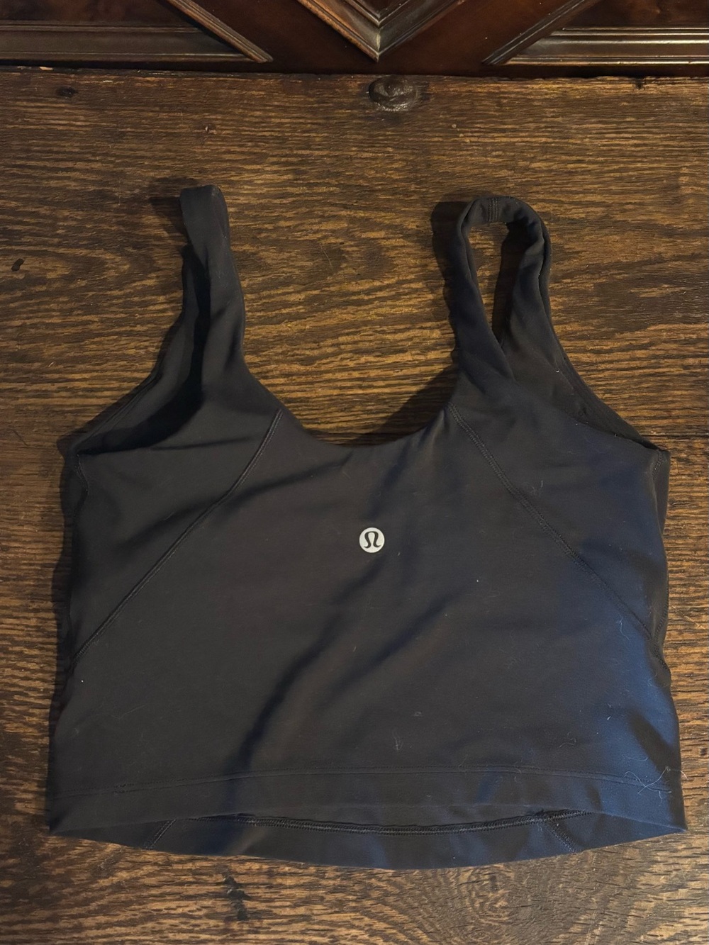 lululemon athletica Black Cropped Support Sports Bra Align Tank Size 4
